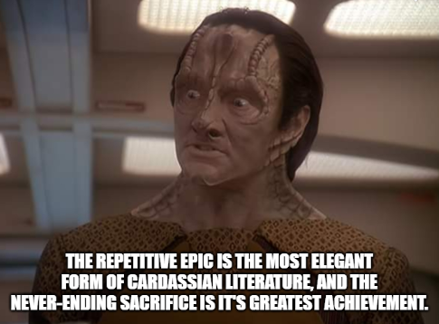 This meme is an image of a Star Trek character, a Vulcan, with a quote from the TV show "Star Trek: Deep Space Nine" or "Star Trek: The Next Generation". The quote is: "The needs of the many outweigh the needs of the few... or the one." However, in this meme, the quote is modified to say "The needs of the many outweigh the needs of the few... or the one... but let's be real, the needs of the one are really what matters."